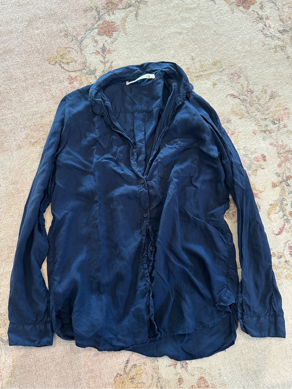Navy collared blouse